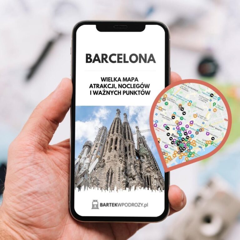 Barcelona Wielka Mapa Atrakcji Zabytk W Restauracji I Nocleg W